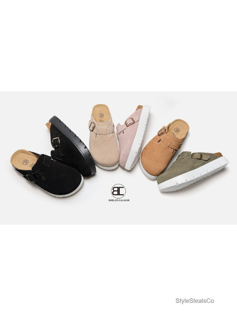 Suede Clogs Non-Slip Slip-On Mules Platform Sandals Arch Support Adjustable - Picture 6 of 6
